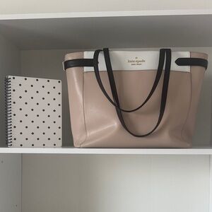 Kate Spade Bundle- Tan and Black Tote and Kate Spade Notebook